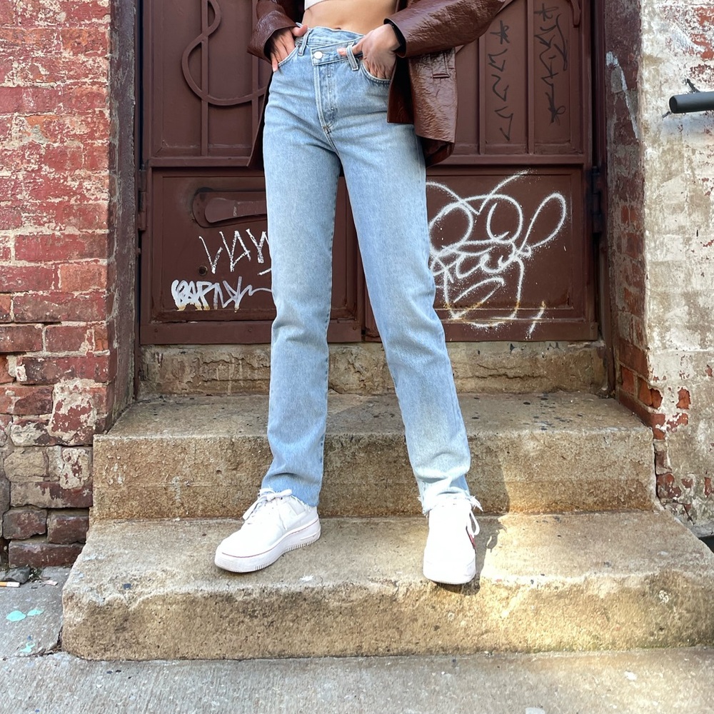 Agolde Criss Cross Straight-Leg Jeans